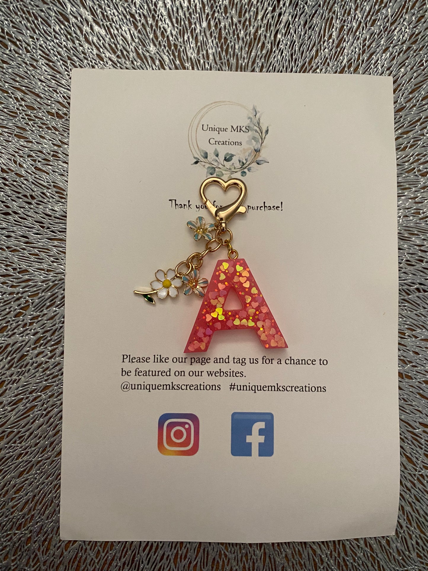 Flower Letter Keyring