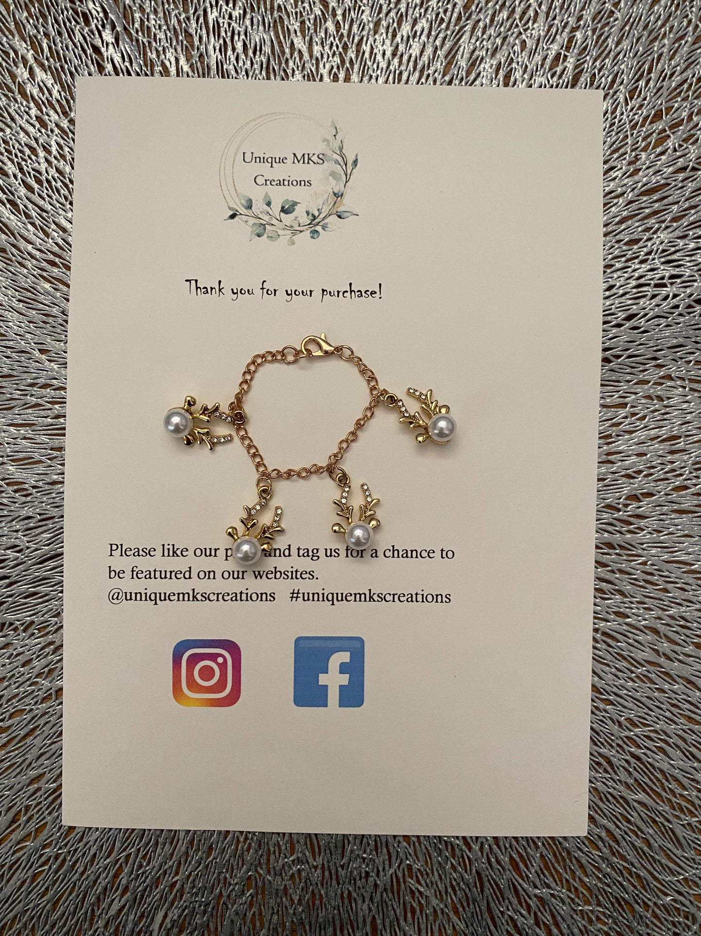 Reindeer Antlers Charm Bracelet - Limited Edition
