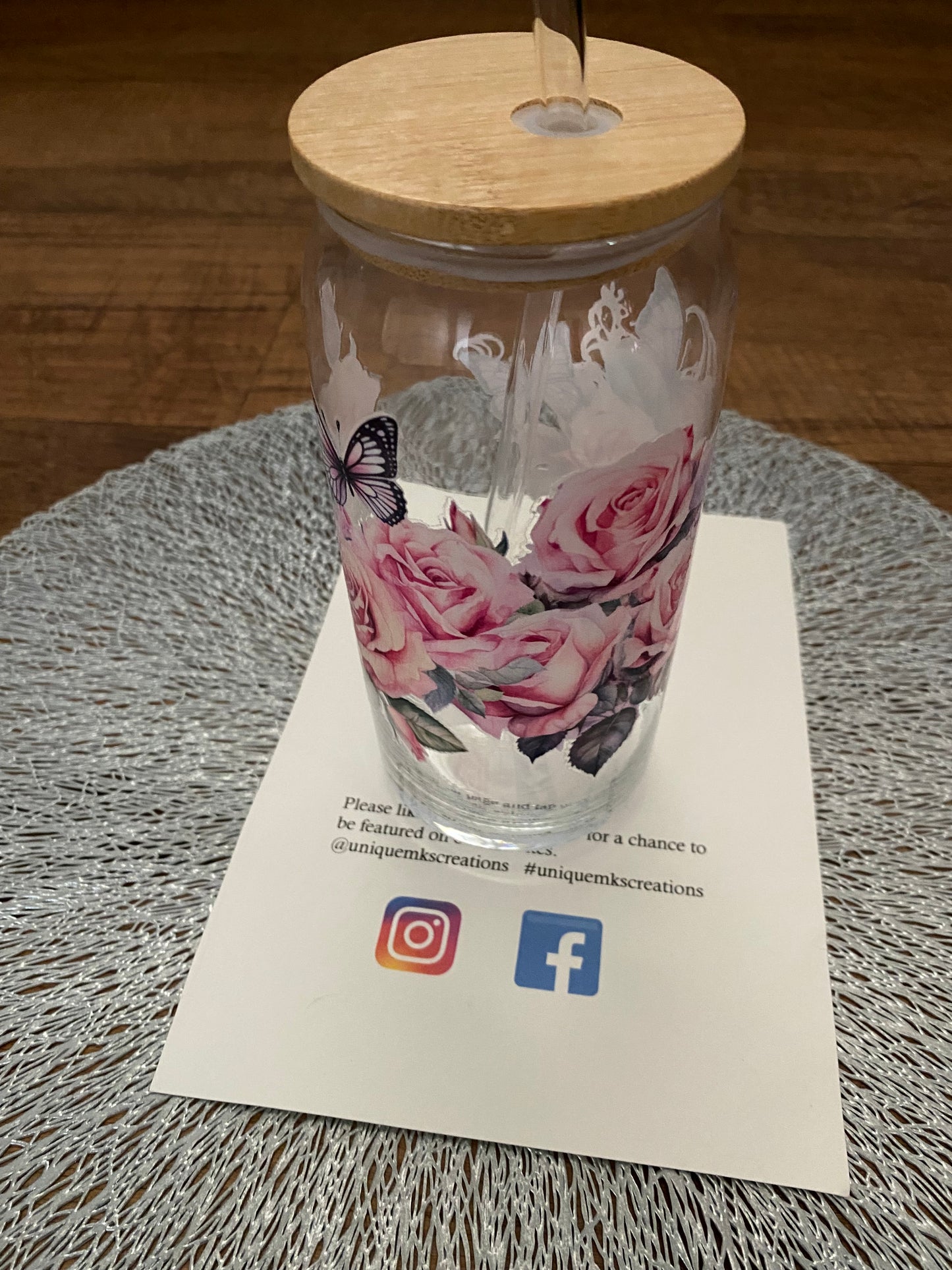 Butterfly Bloom Glass Tumbler
