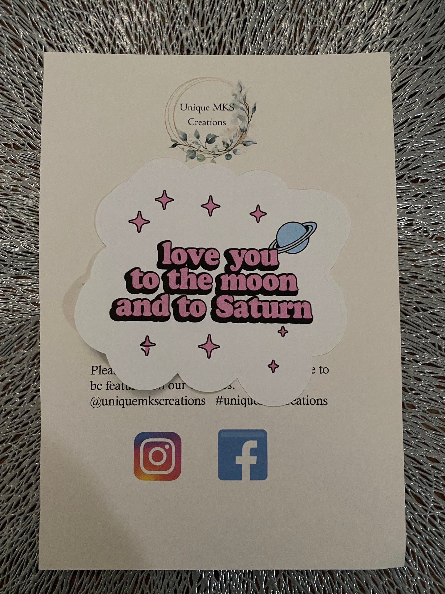 Love You To The Moon And To Saturn Waterproof Sticker