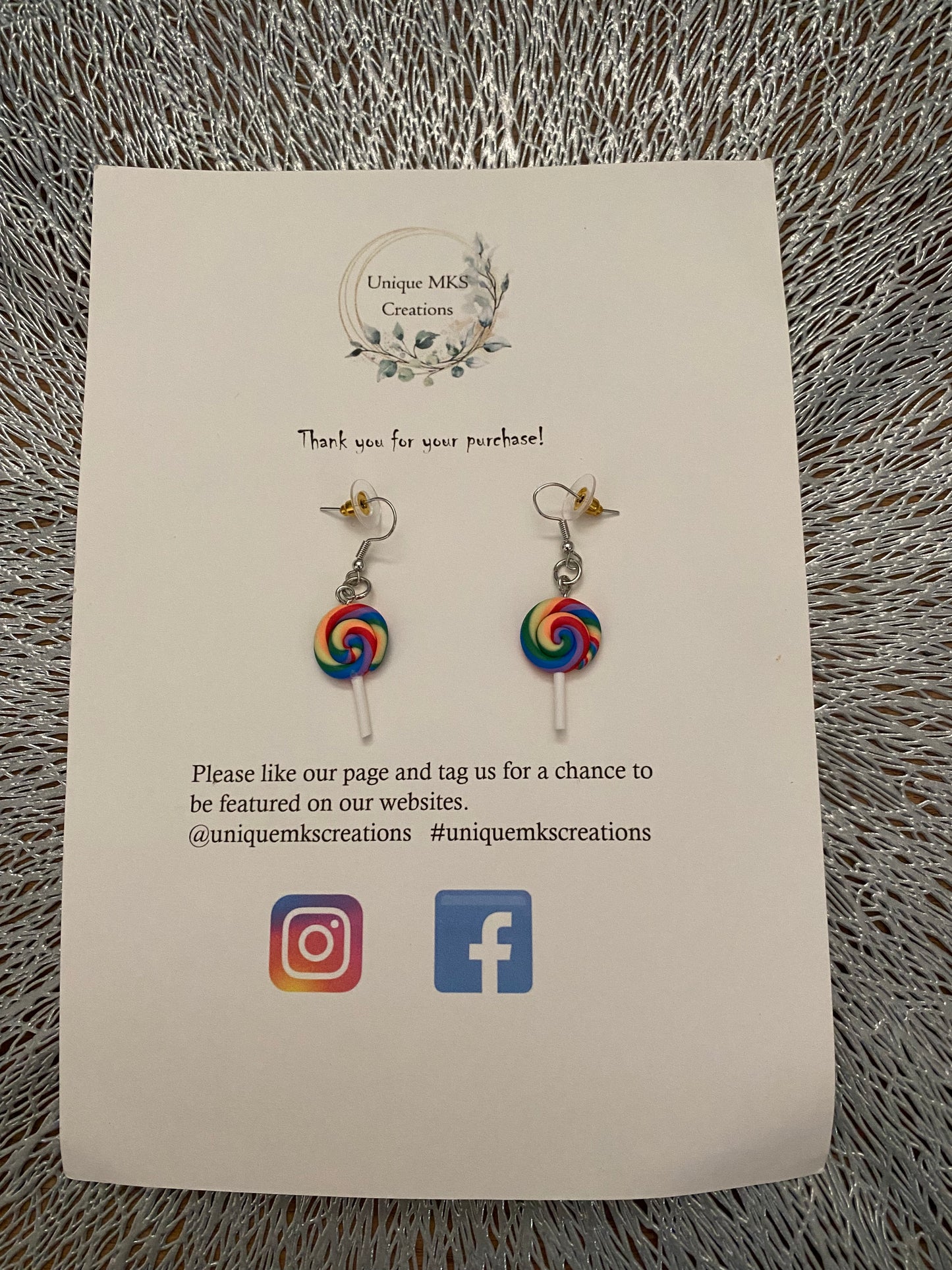 Lollipop Dangle Earrings - One Of A Kind