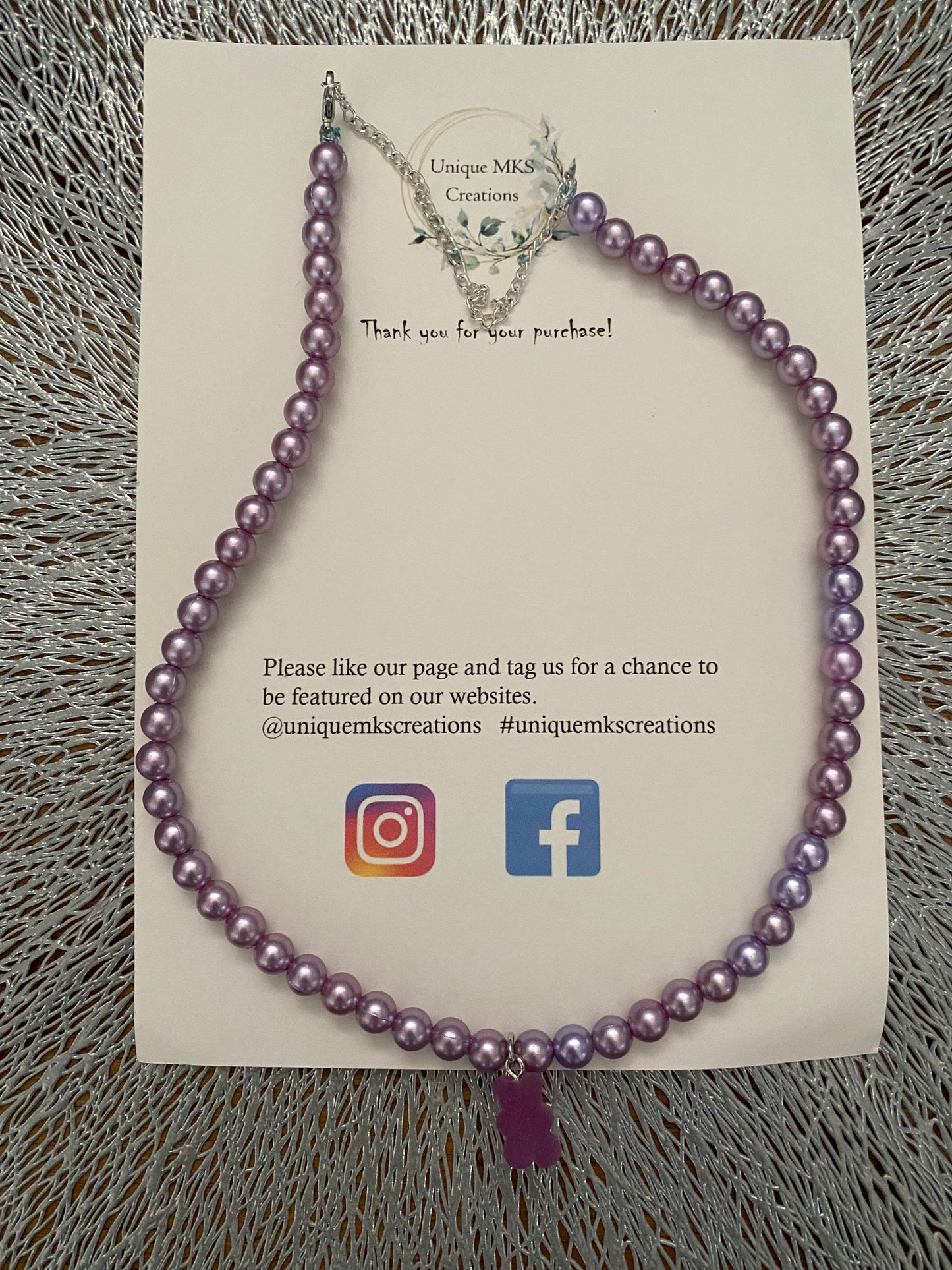 Pearl Bear Necklace & Bracelet