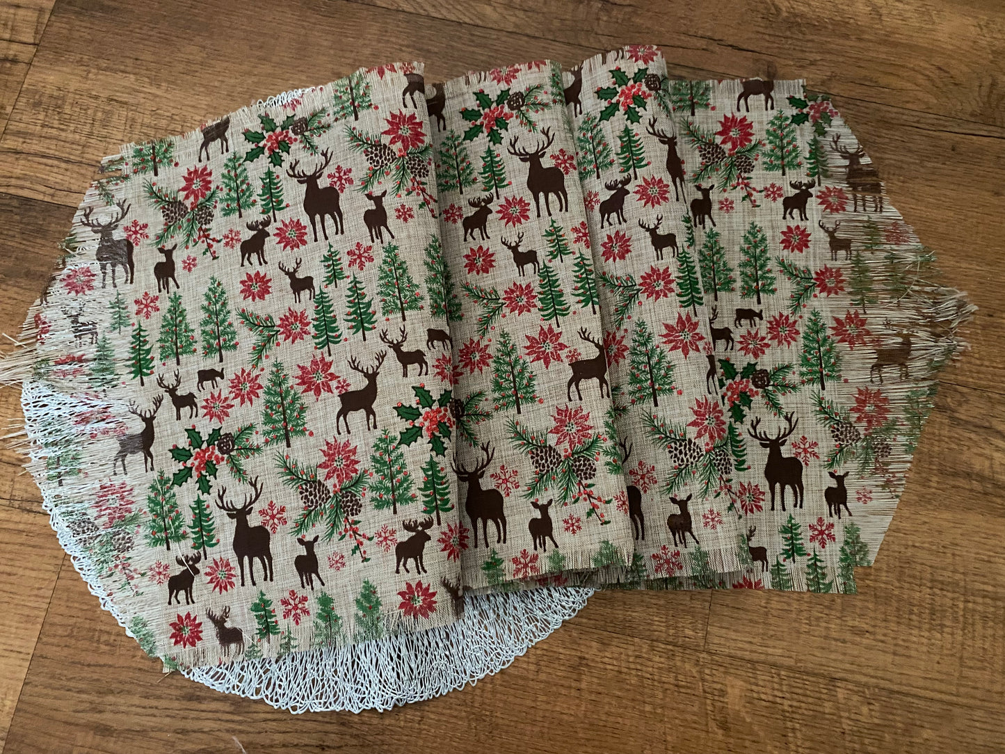 Reindeer Table Runner, Coaster & Placemat Set - One of a kind