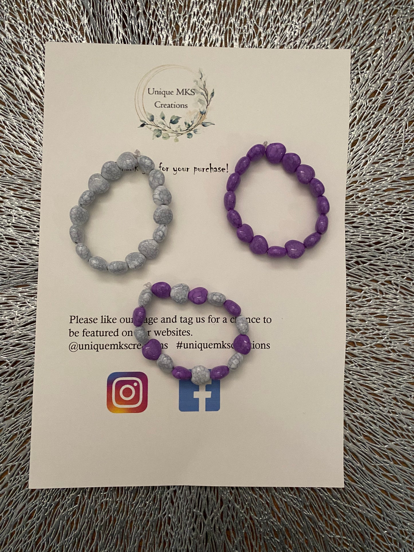 Coloured Heart Bracelets - Three Pack - One of a kind