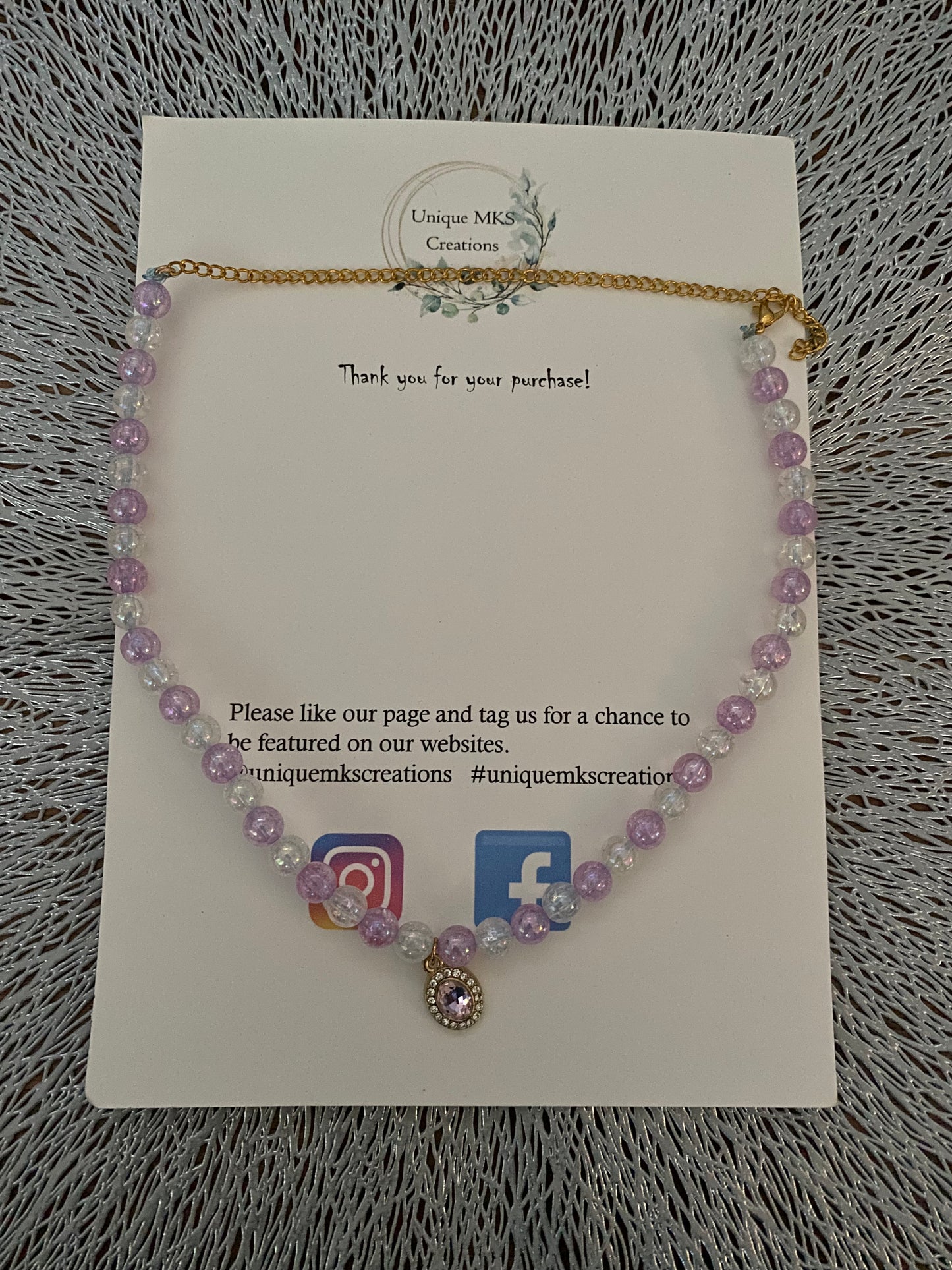 Crystal Pearl Charm Necklace