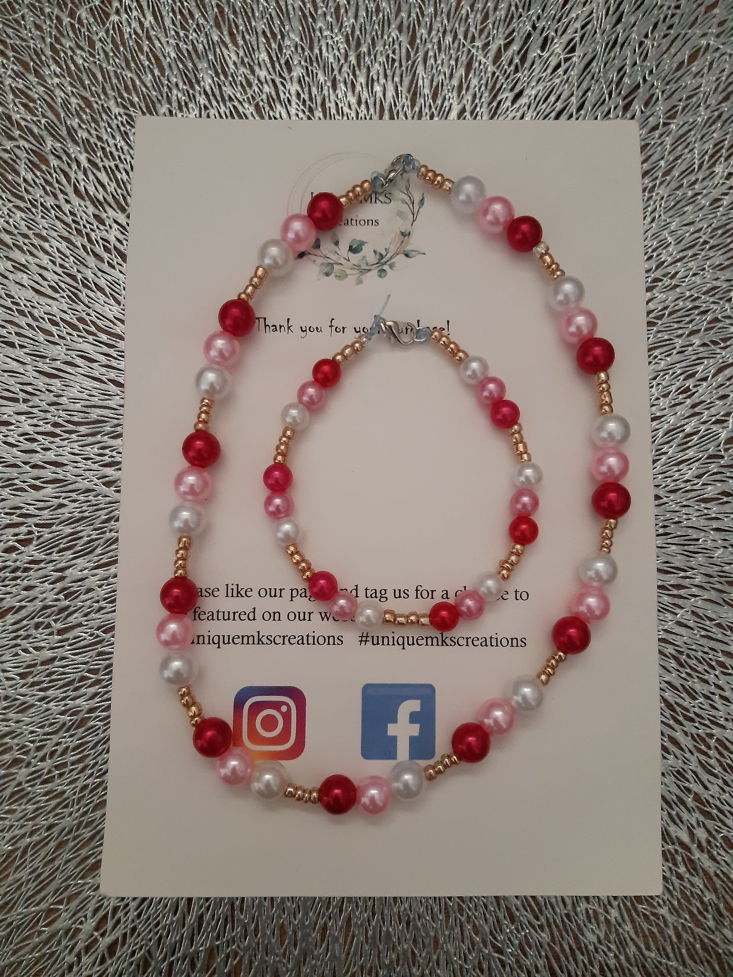 Red, Pink & White Pearl