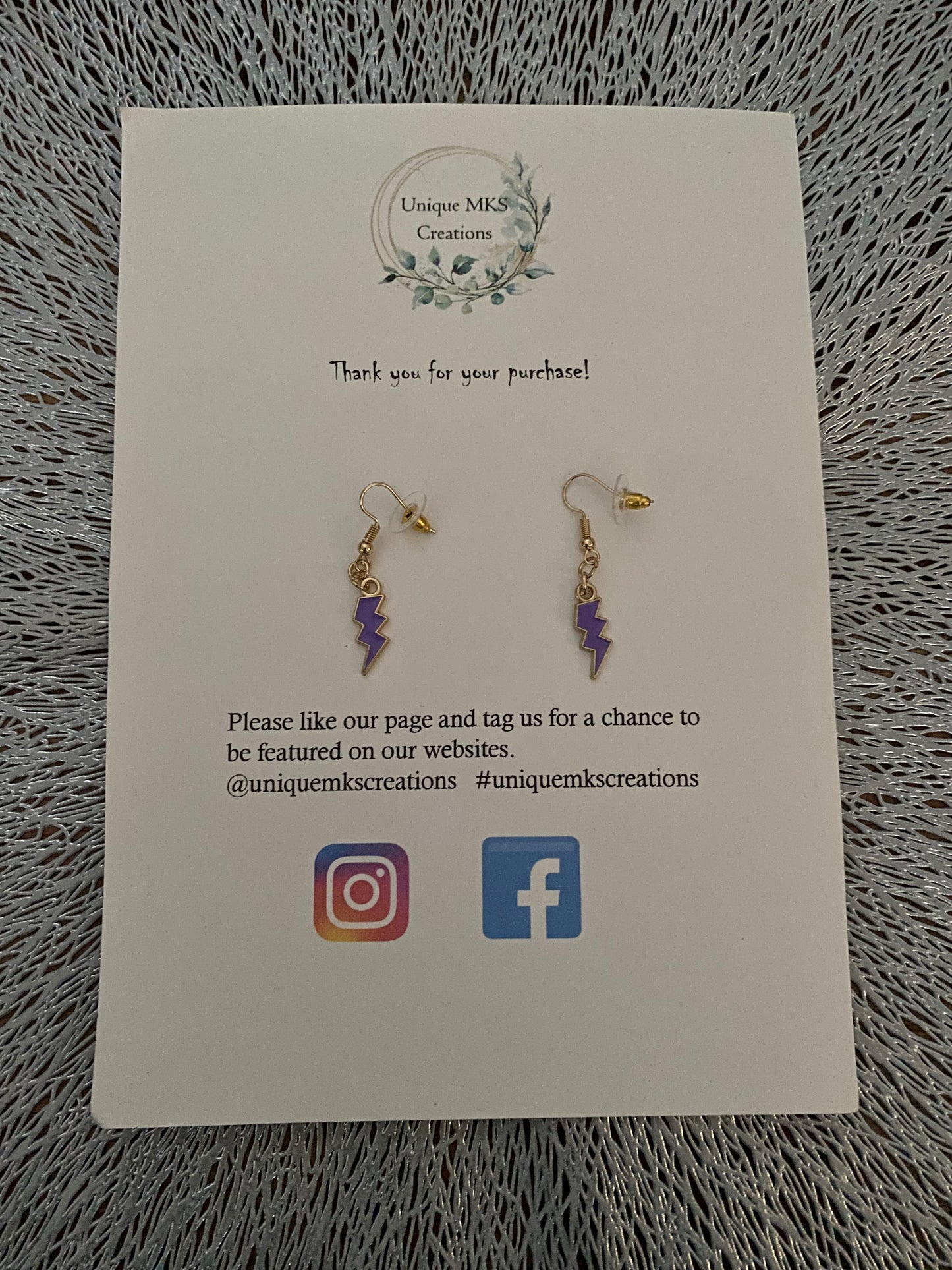 Lightning Bolt Dangle Earrings