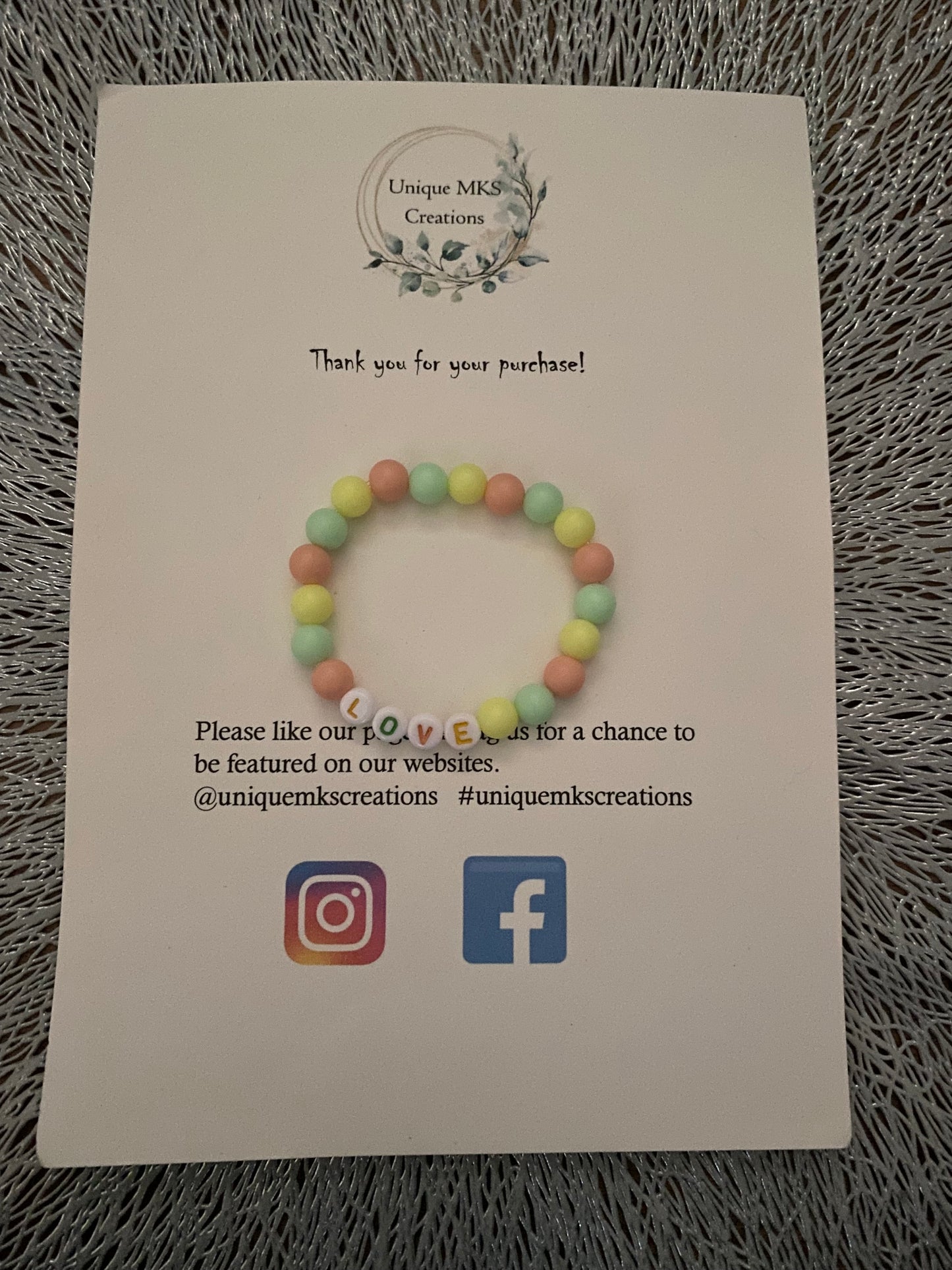 Pastel Marble Love Bracelet