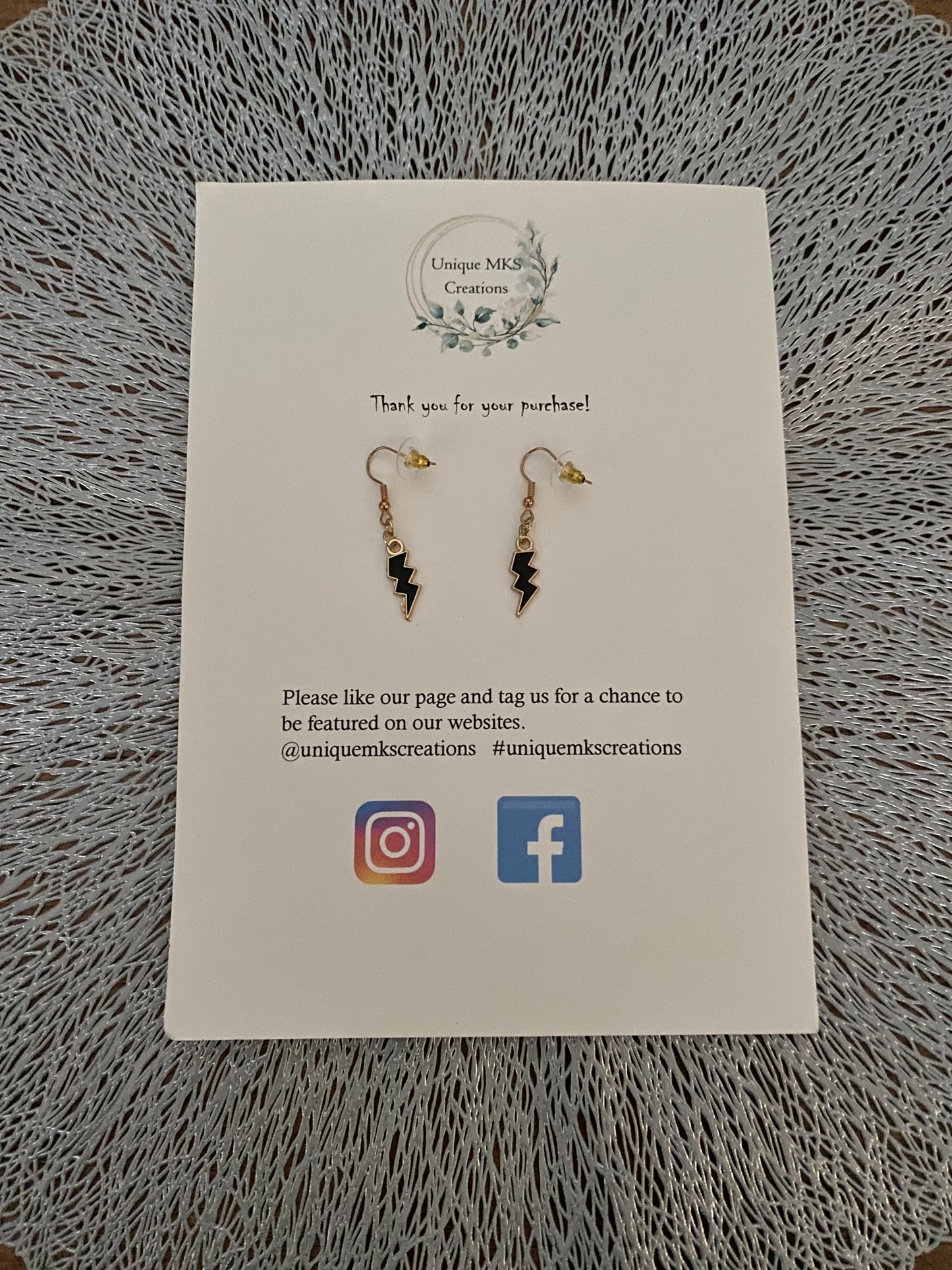 Lightning Bolt Dangle Earrings