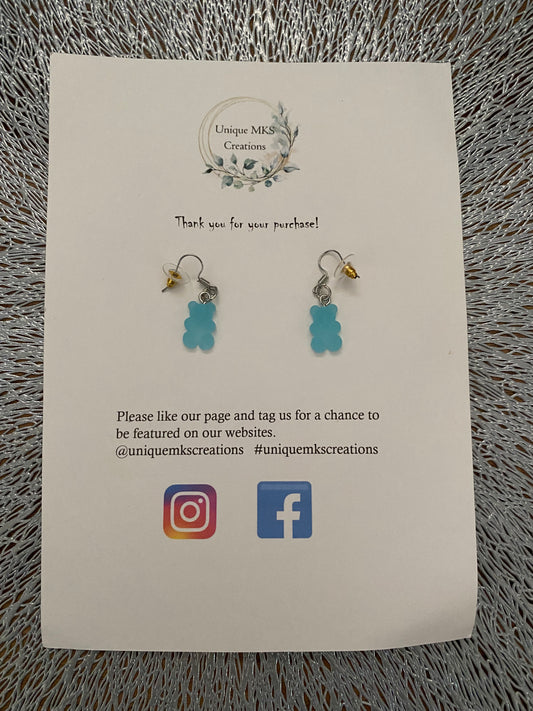 Bear Dangle Earrings - One Of A Kind
