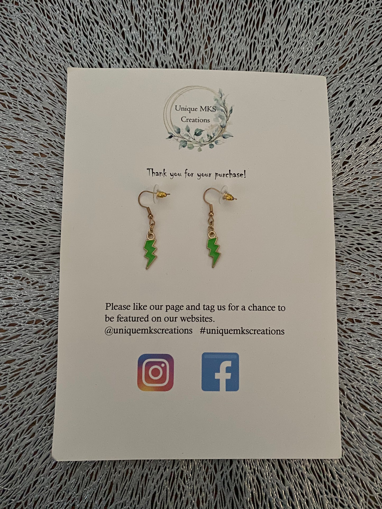 Lightning Bolt Dangle Earrings