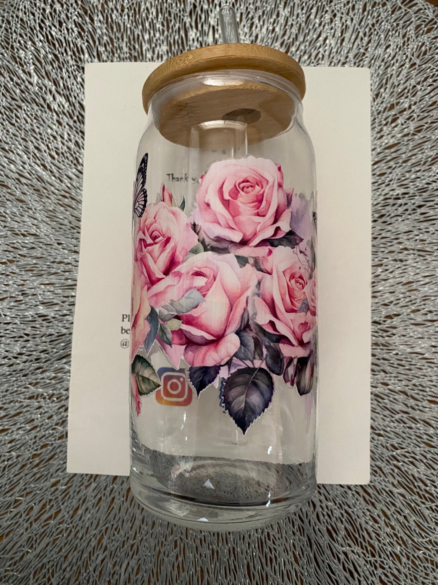 Butterfly Bloom Glass Tumbler