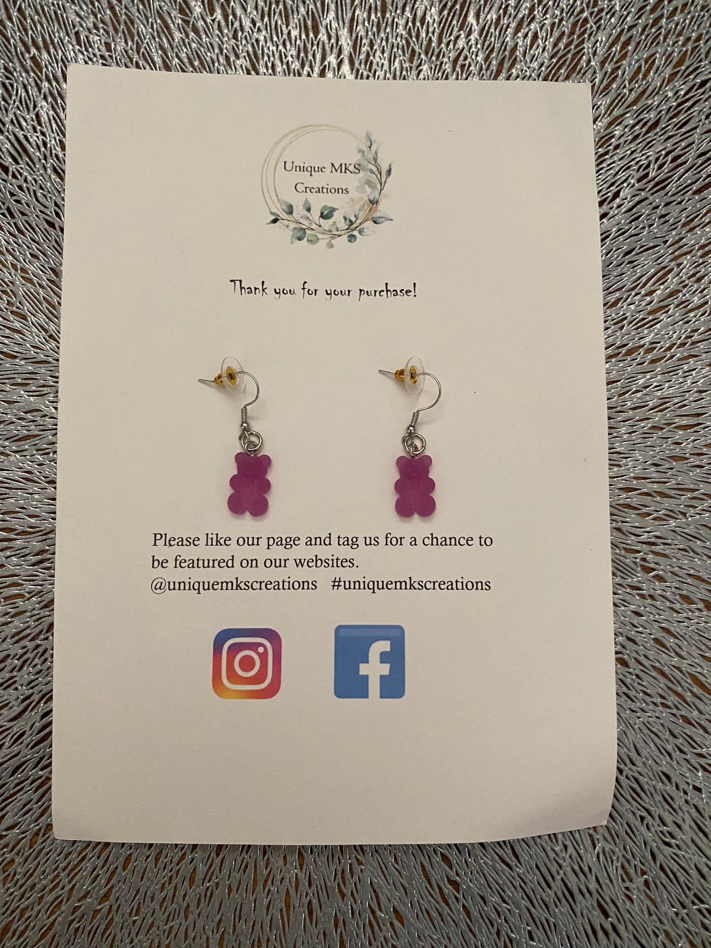 Bear Dangle Earrings - One Of A Kind