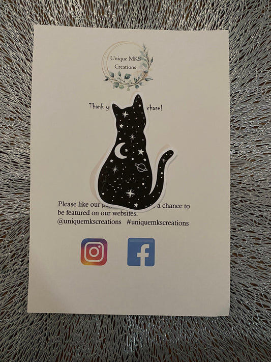 Moon & Star Cat Waterproof Sticker