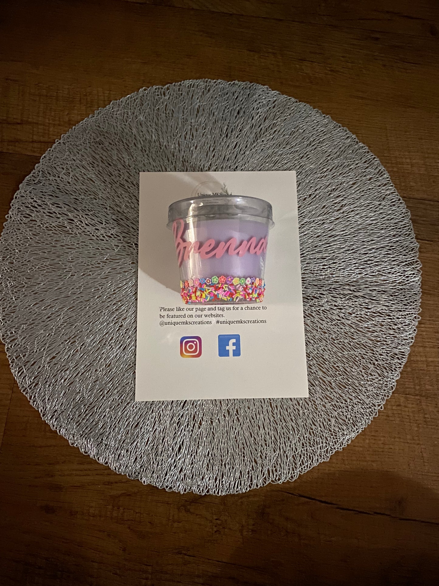 Flower Sprinkles Personalised Candle In Glass