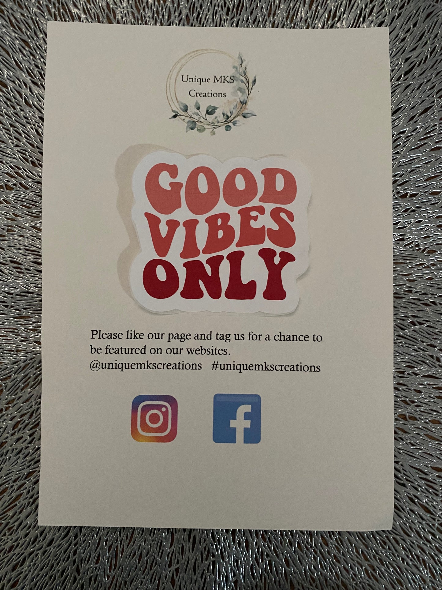 Good Vibes Only Waterproof Sticker