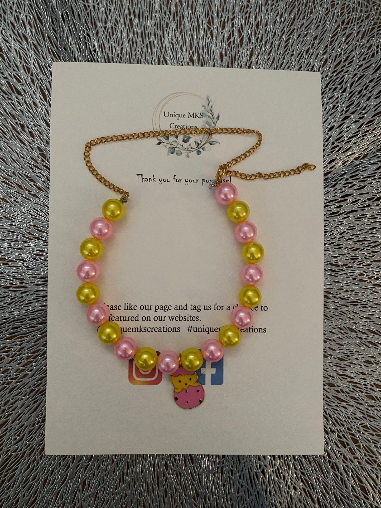 Pearl Chick Charm Necklace & Bracelet