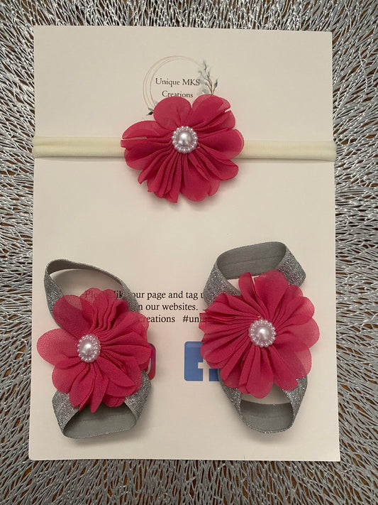 Petal Headband & Barefoot Sandal Set