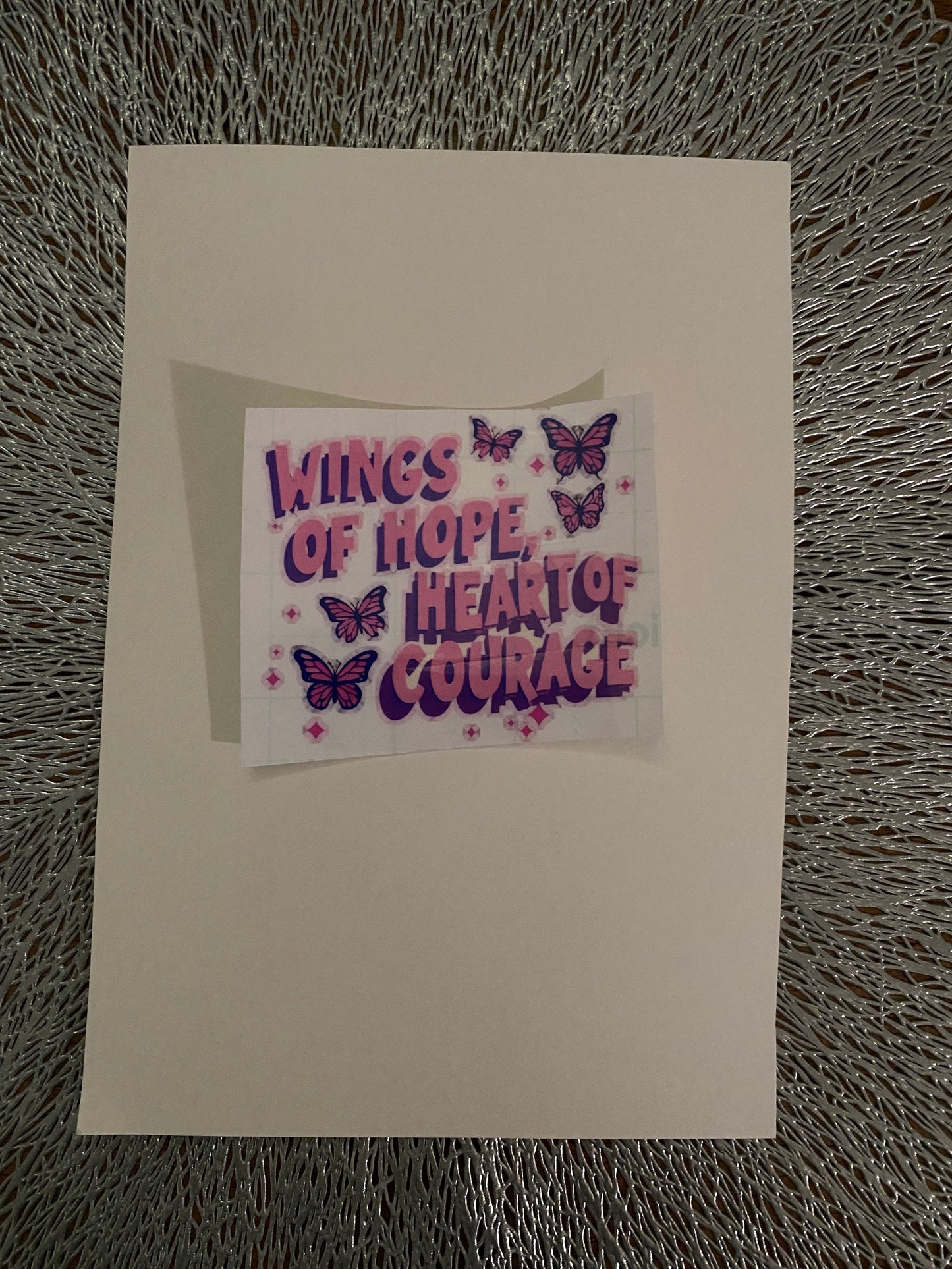 Wings Of Hope, Heart Of Courage Waterproof Sticker