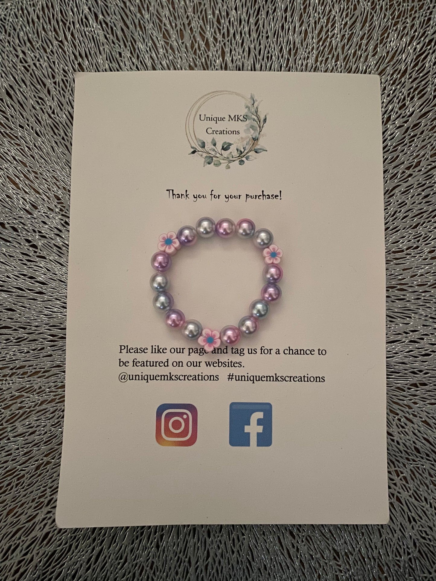 Rainbow Pearl Flower Bracelet