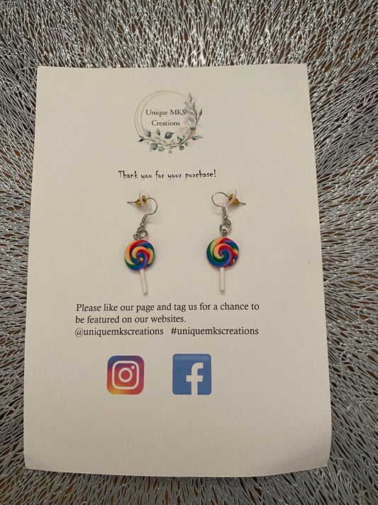 Lollipop Dangle Earrings - One Of A Kind