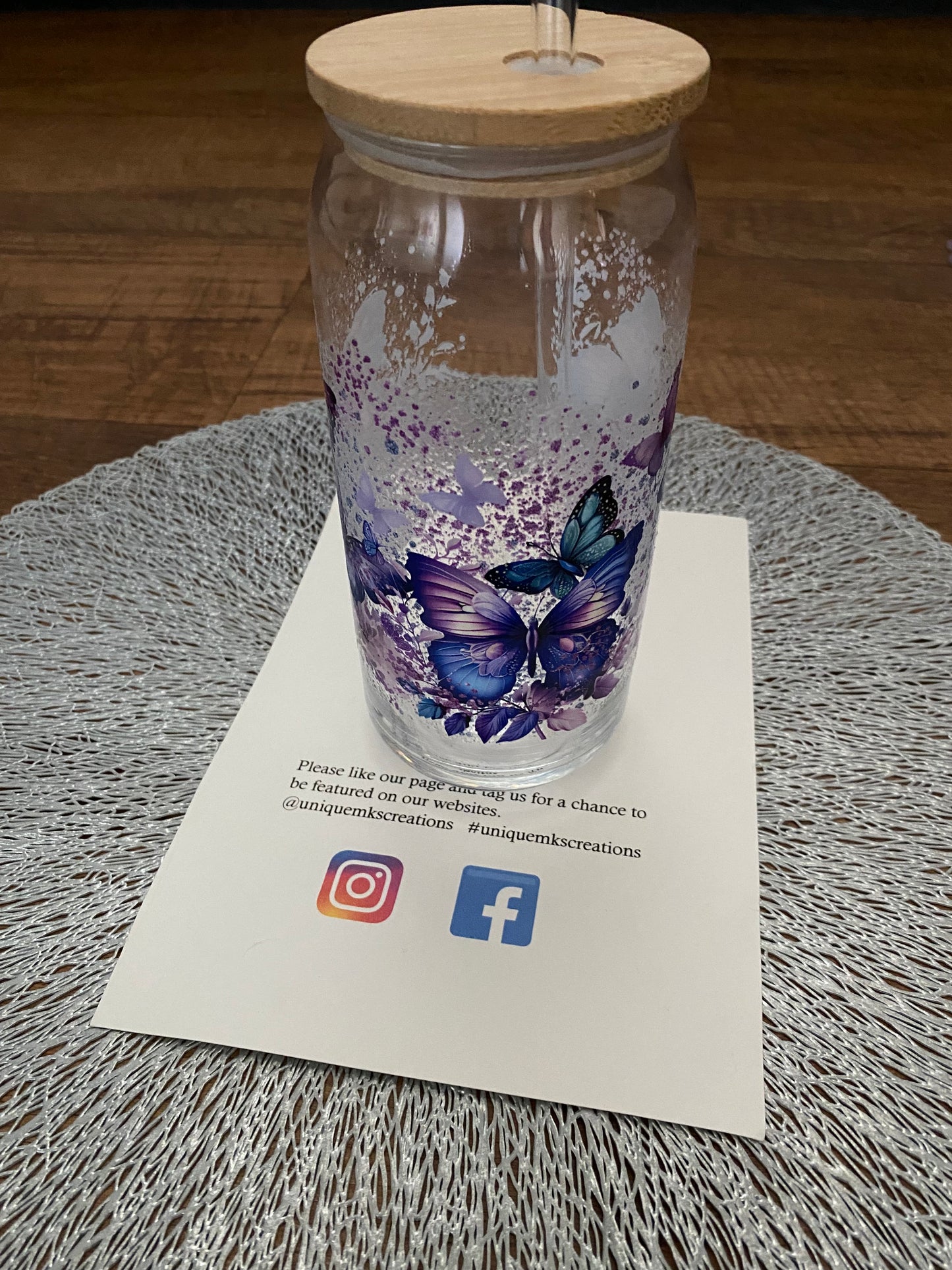 Chasing Butterfly Glass Tumbler