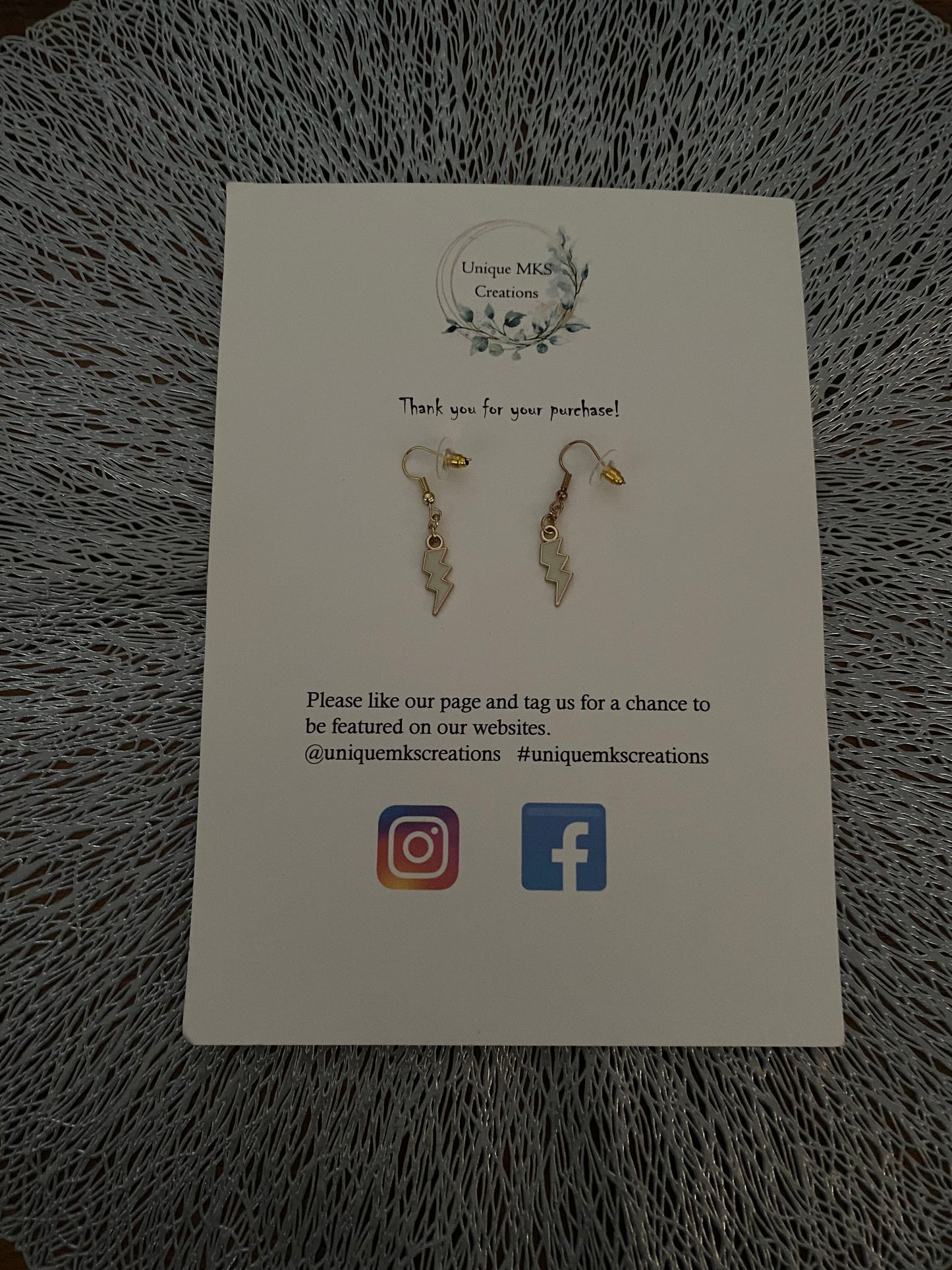 Lightning Bolt Dangle Earrings