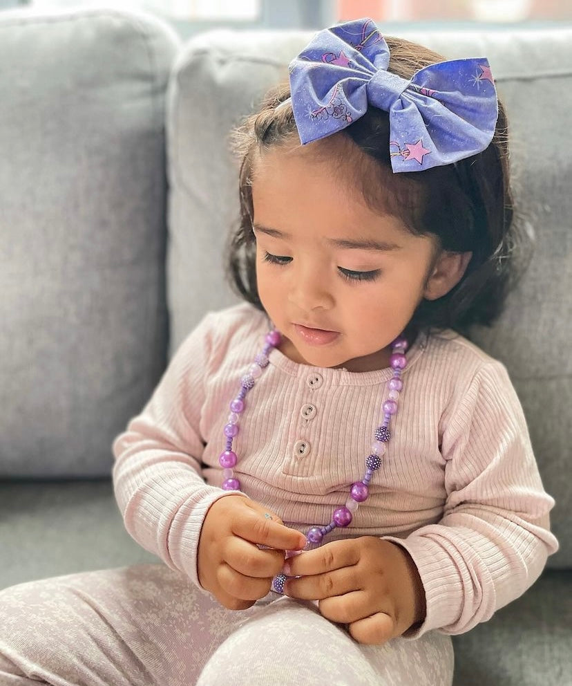 Aria Purple Bow & Purple Bracelet & Necklace