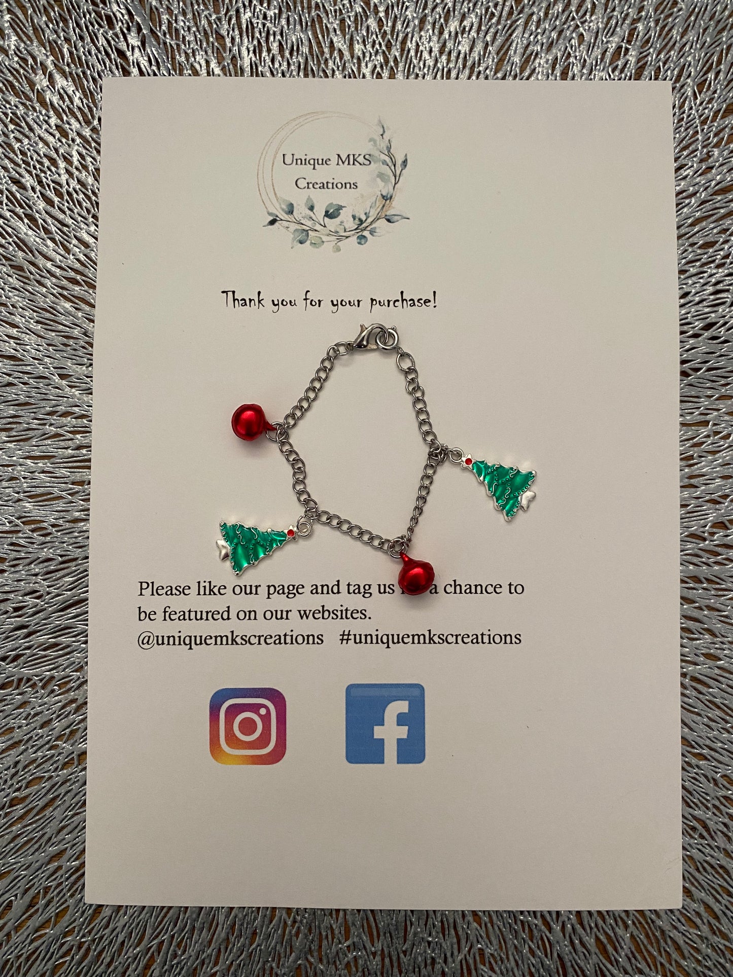 Christmas Tree Jingle Bell Charm Bracelet - Limited Edition