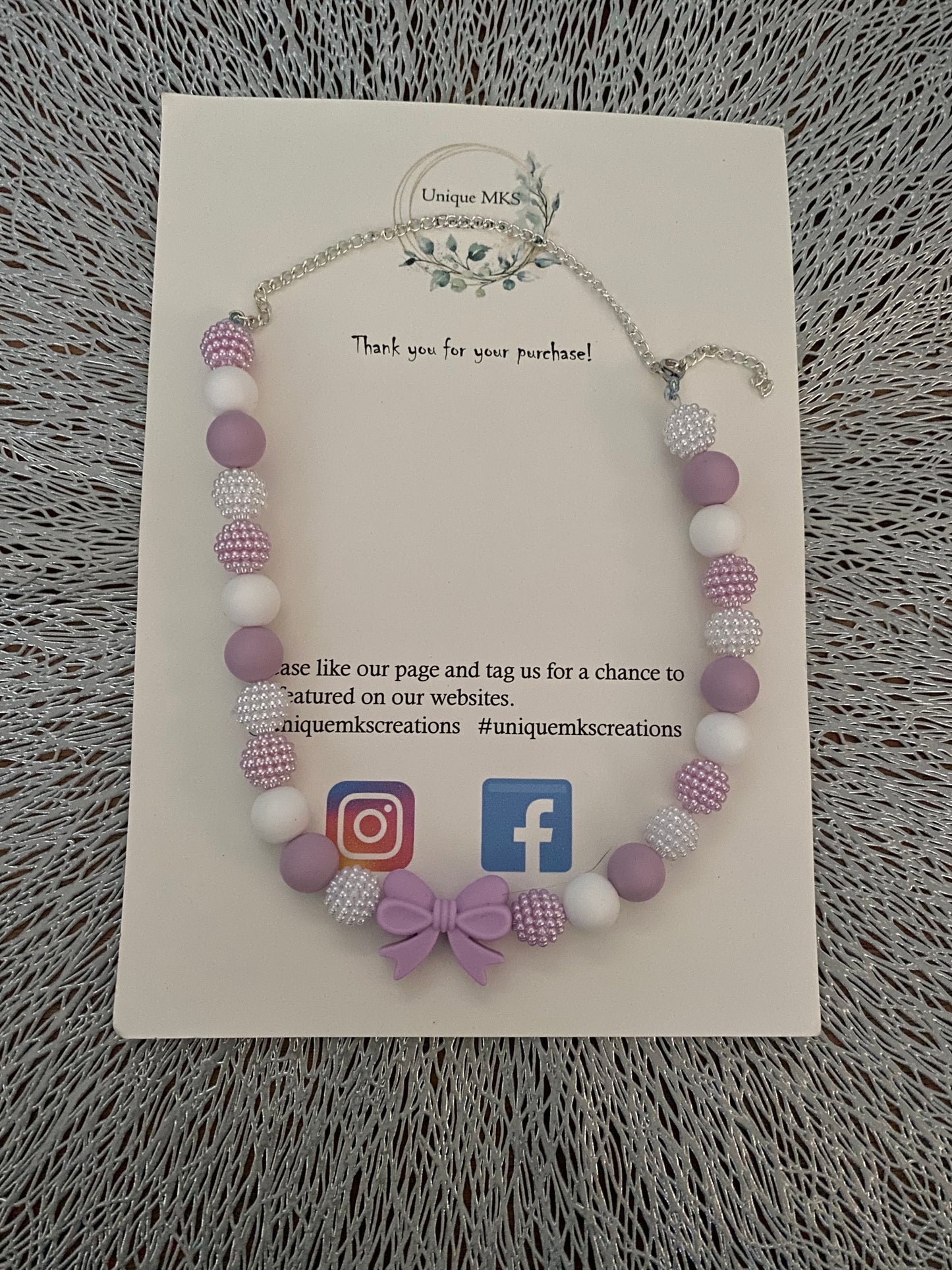 Pastel Pearl Bow Necklace