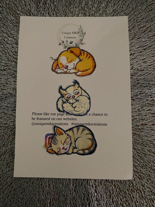 Sleeping Animal Waterproof Sticker