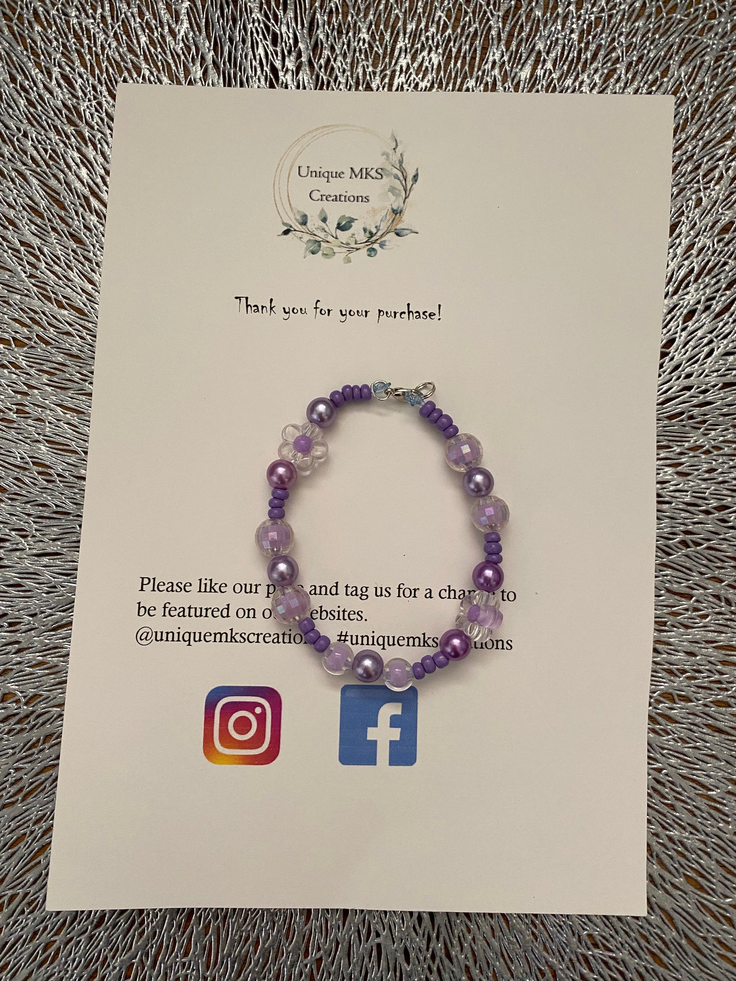 Purple Sparkle Necklace & Bracelet - Limited Edition