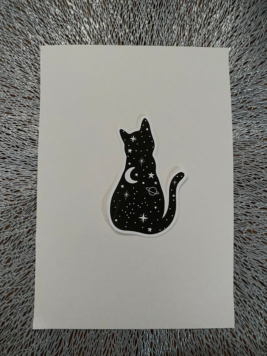 Moon & Star Cat Sticker
