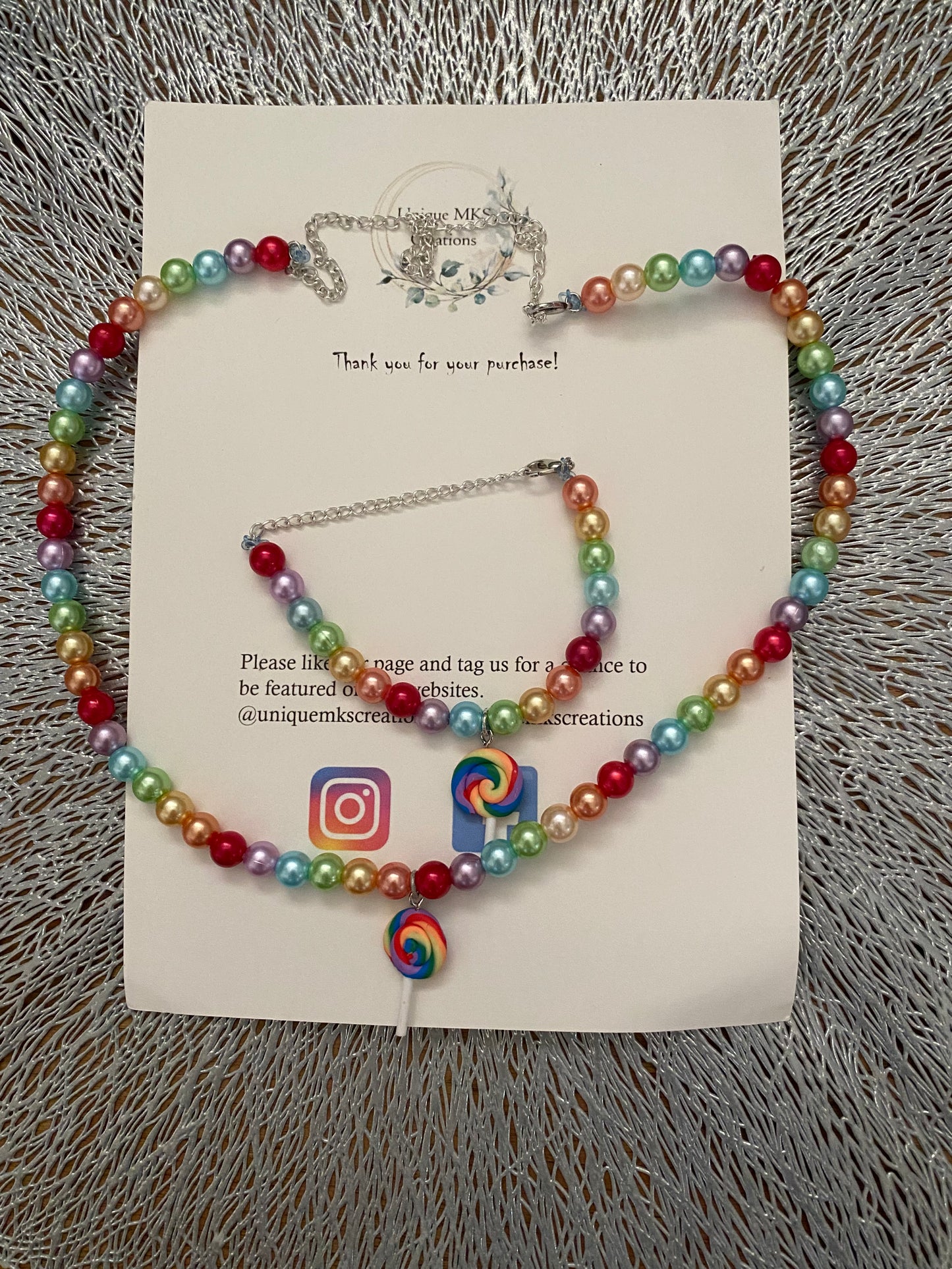 Pearl Lollipop Necklace & Bracelet