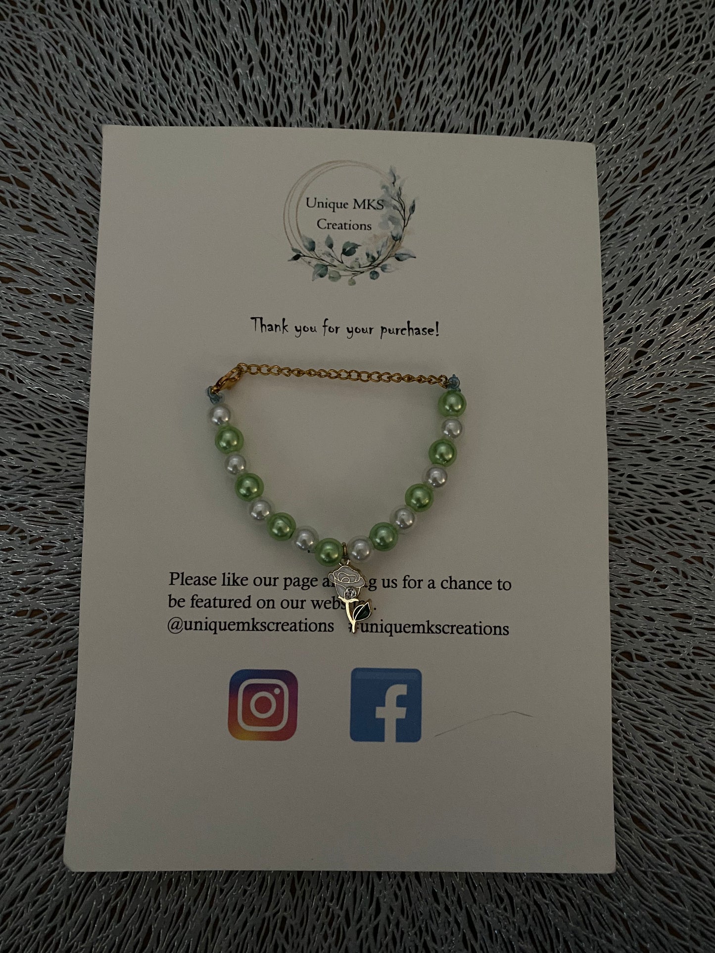Pearl Rose Charm Bracelet