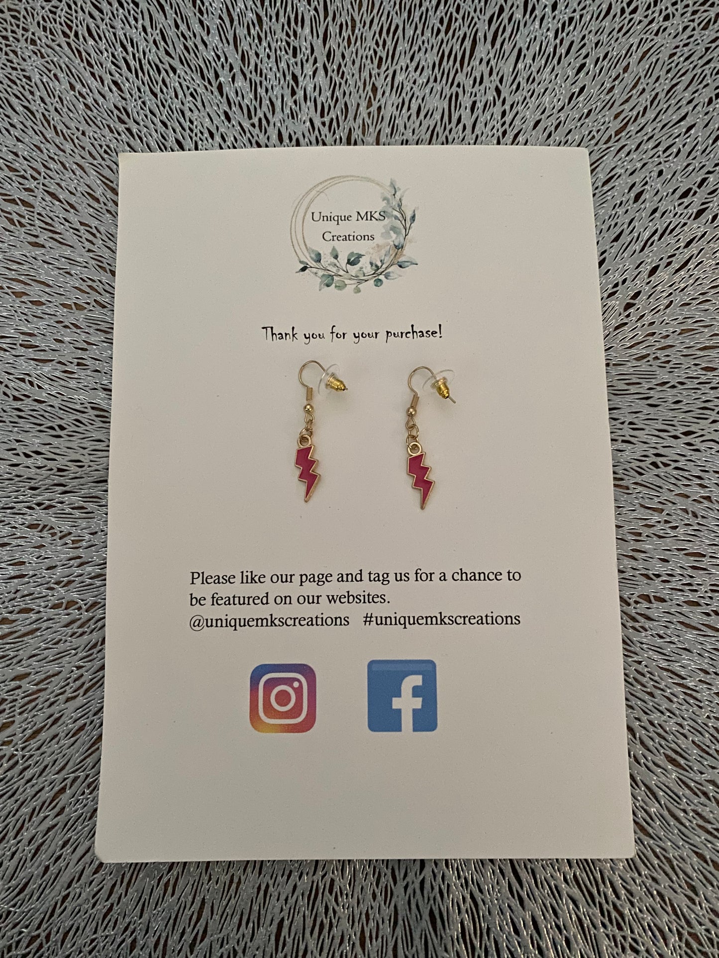 Lightning Bolt Dangle Earrings