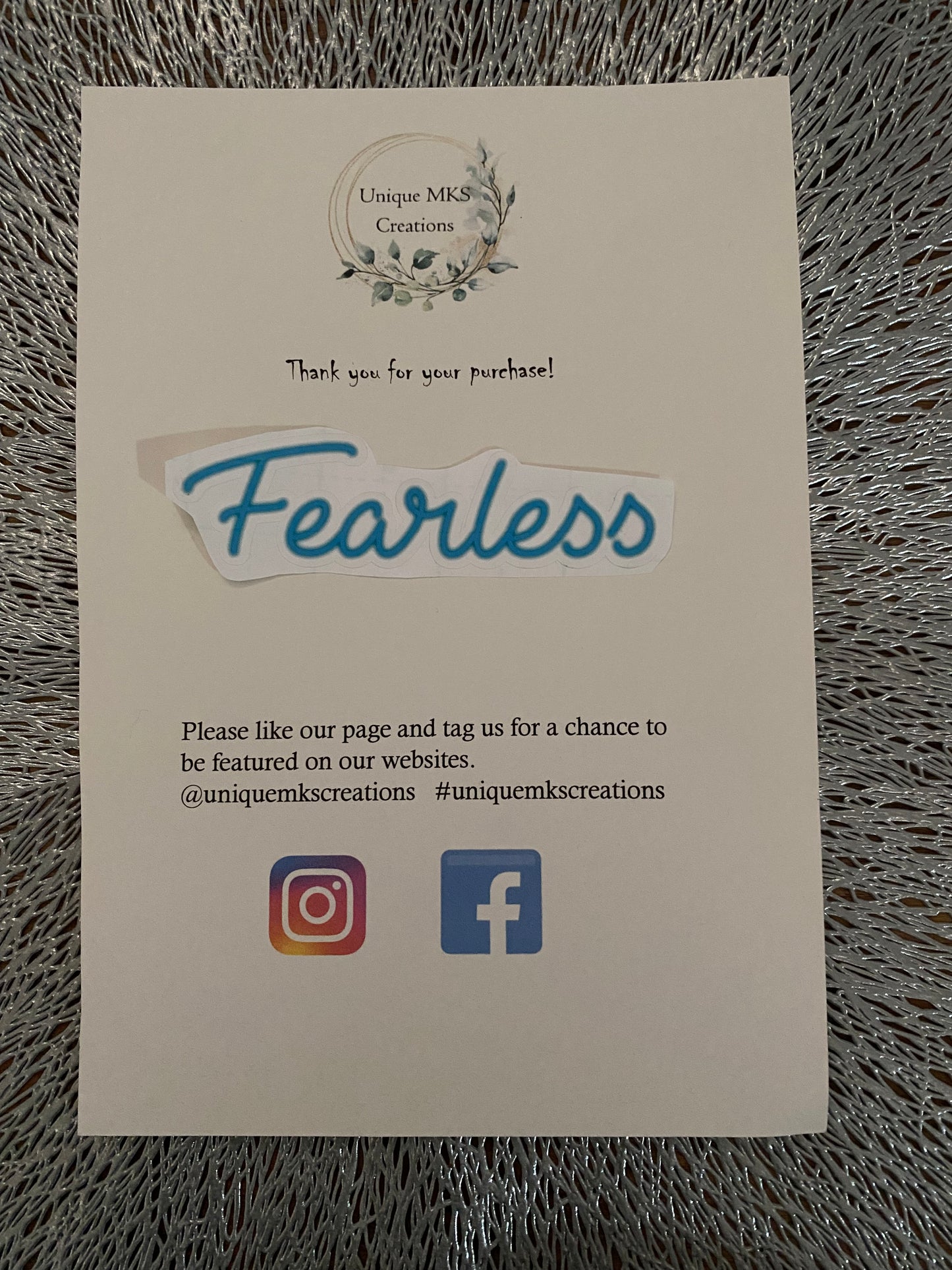 Fearless Waterproof Sticker