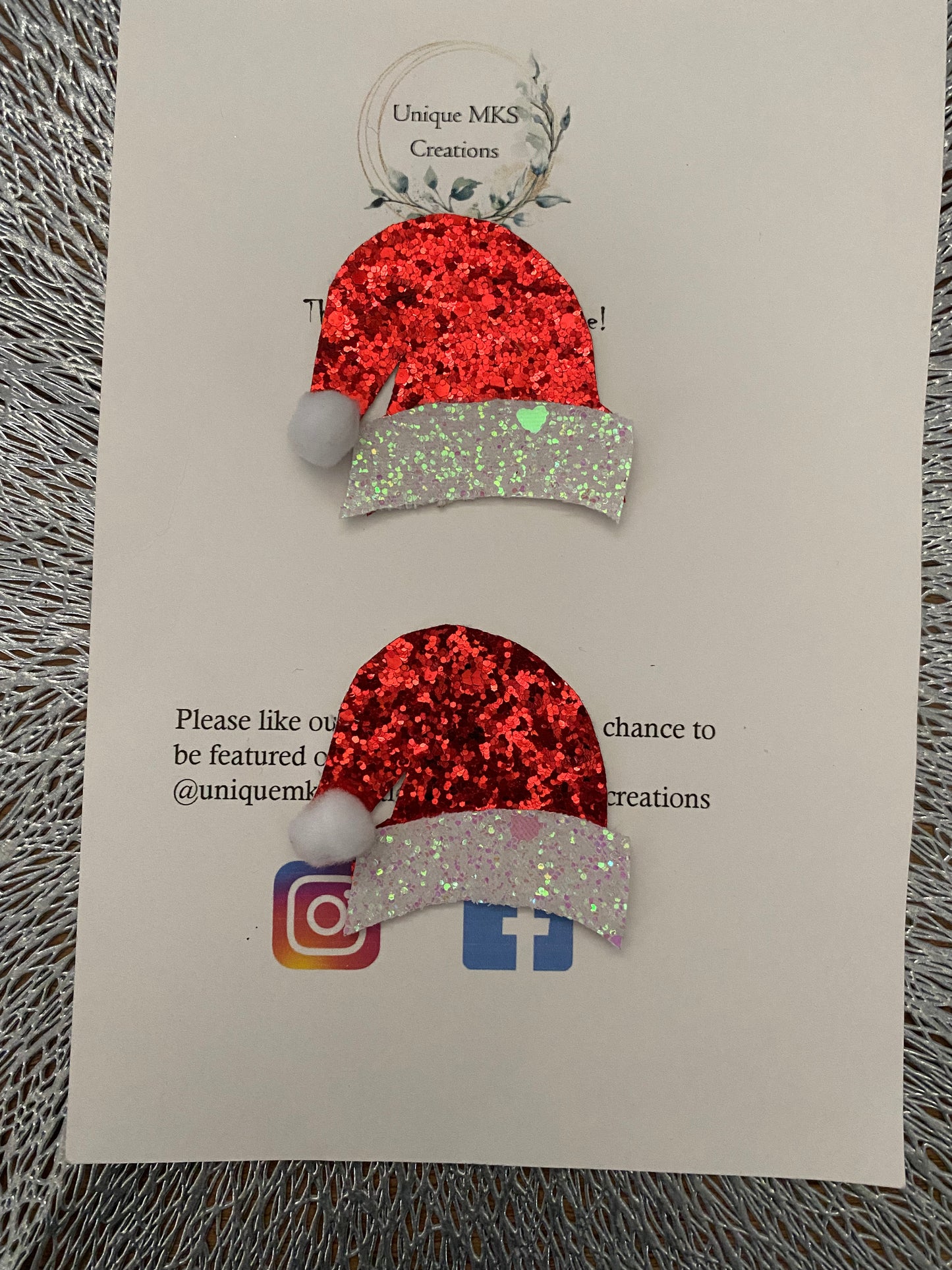 Santa Hat Fringe Clips