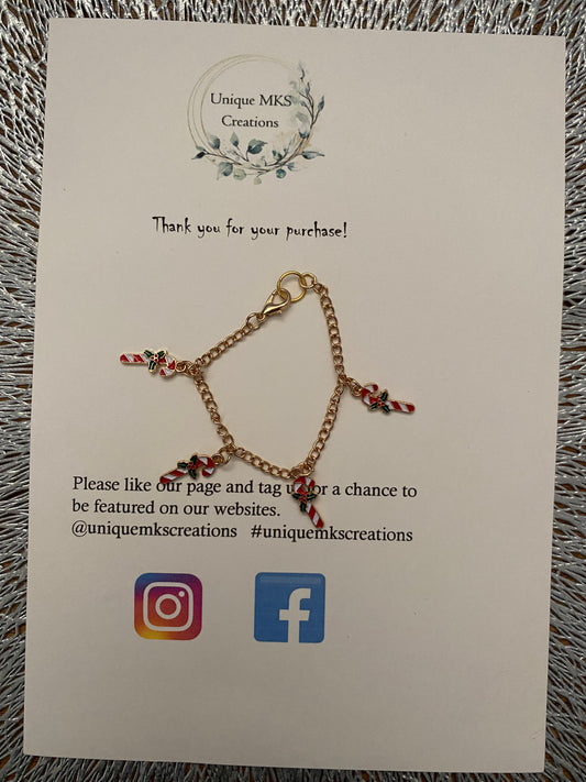 Candy Cane Charm Bracelet - Limited Edition