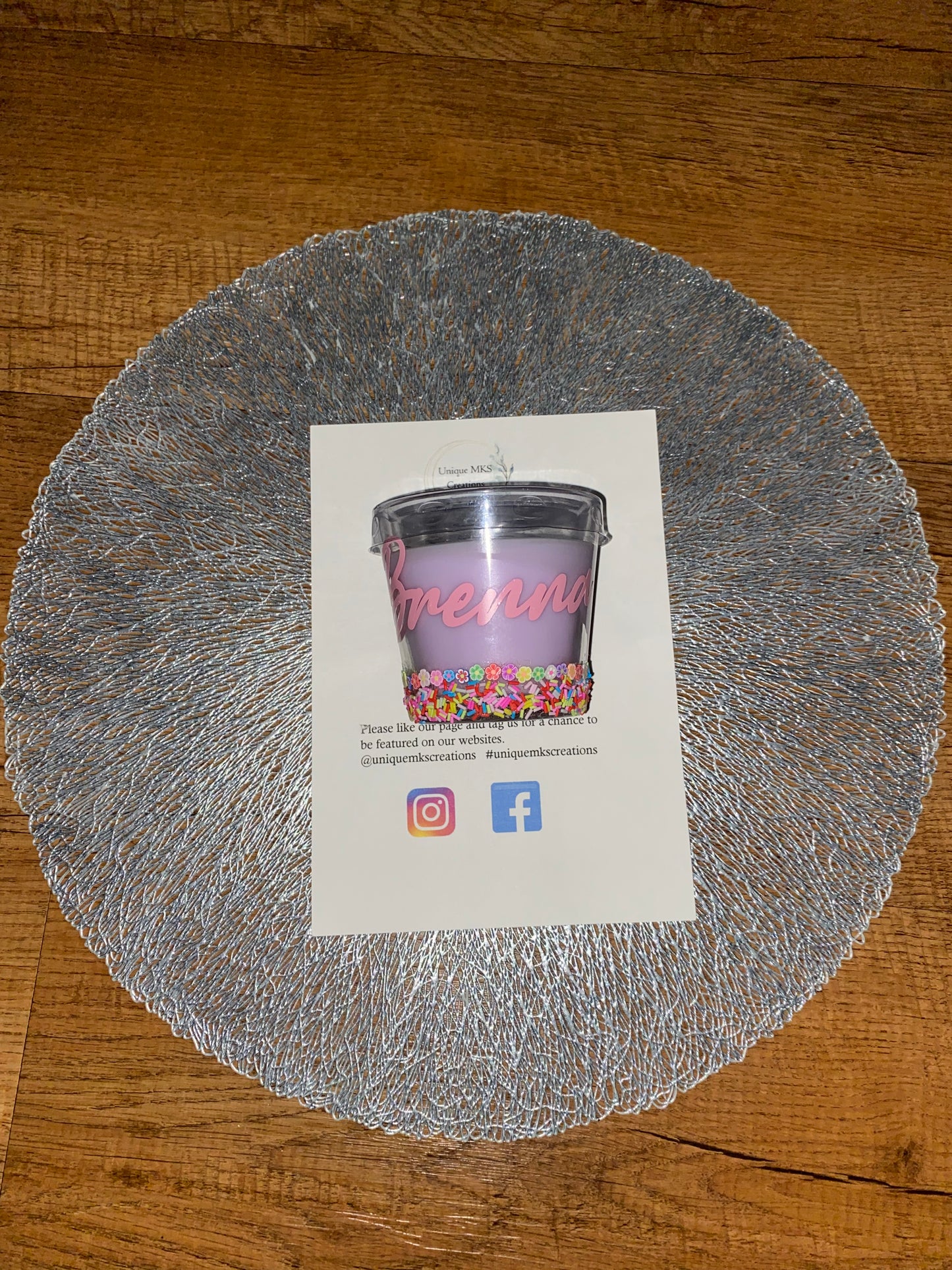 Flower Sprinkles Personalised Candle In Glass