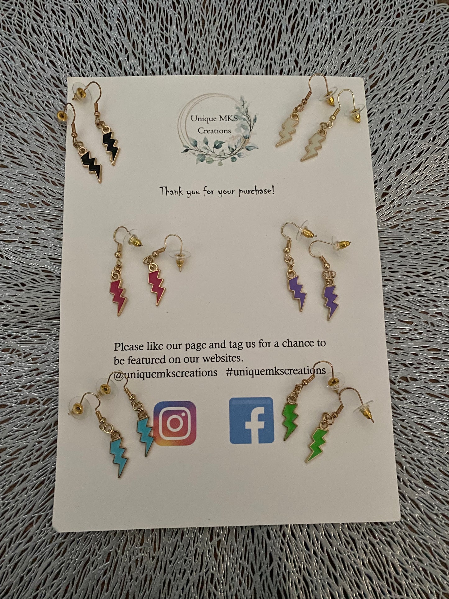 Lightning Bolt Dangle Earrings