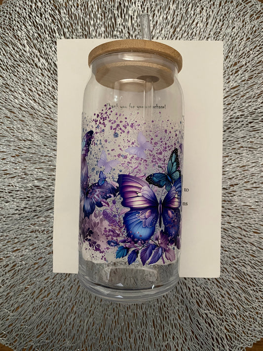 Chasing Butterfly Glass Tumbler