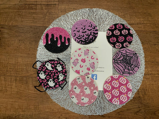 Dazzling Pink Halloween Coasters