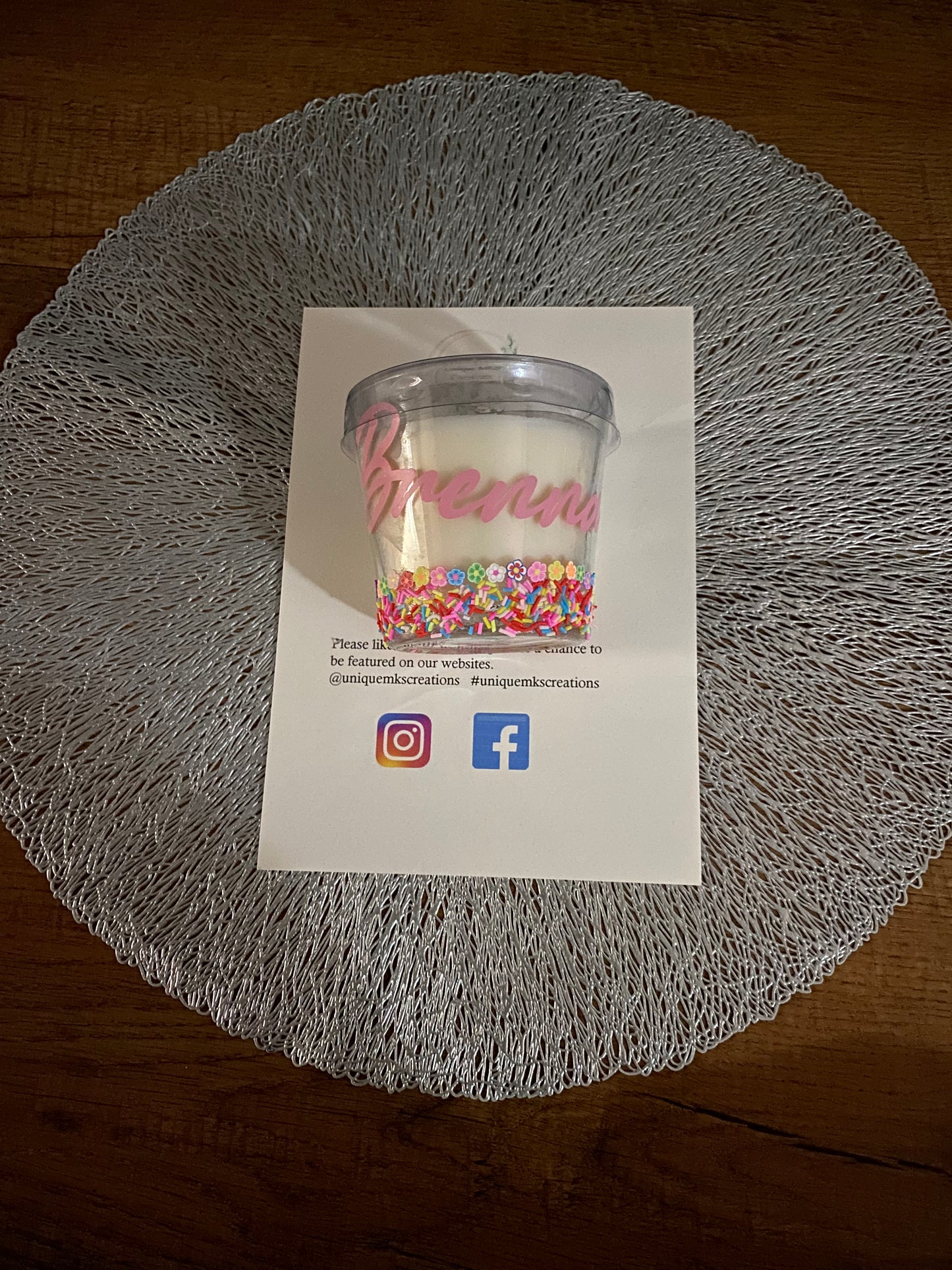 Flower Sprinkles Personalised Candle In Glass