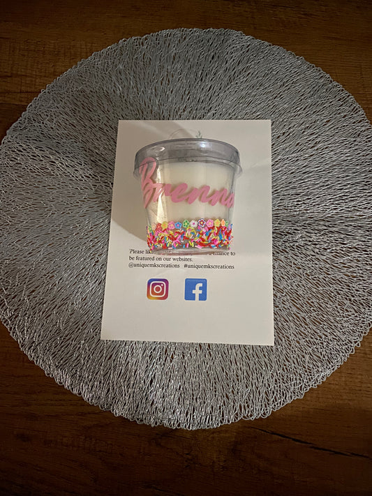 Flower Sprinkles Personalised Candle In Glass