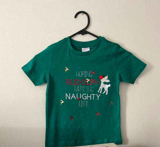 Hoping Rudolph eats the naughty list shirt