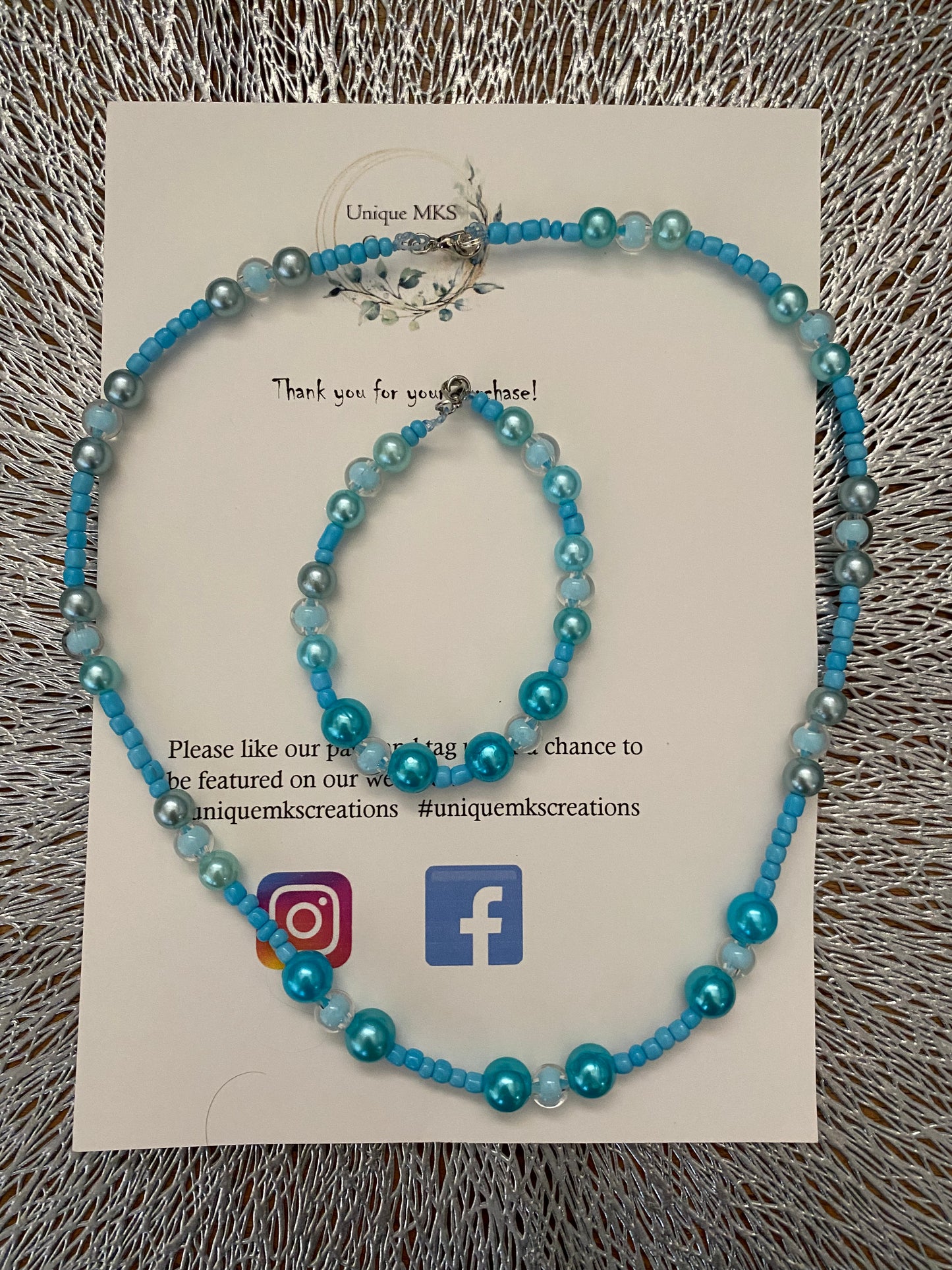 Sparkly Blue Bracelet & Necklace - Limited Edition