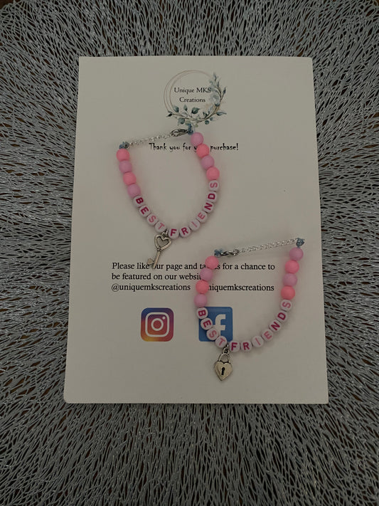 Pastel Pearl Best Friend Charm Bracelets