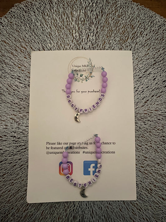 Pastel Pearl Best Friend Charm Bracelets