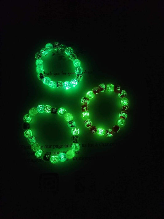 Mixed Coloured Glow in the dark (One of a kind) bracelets - Pack of three